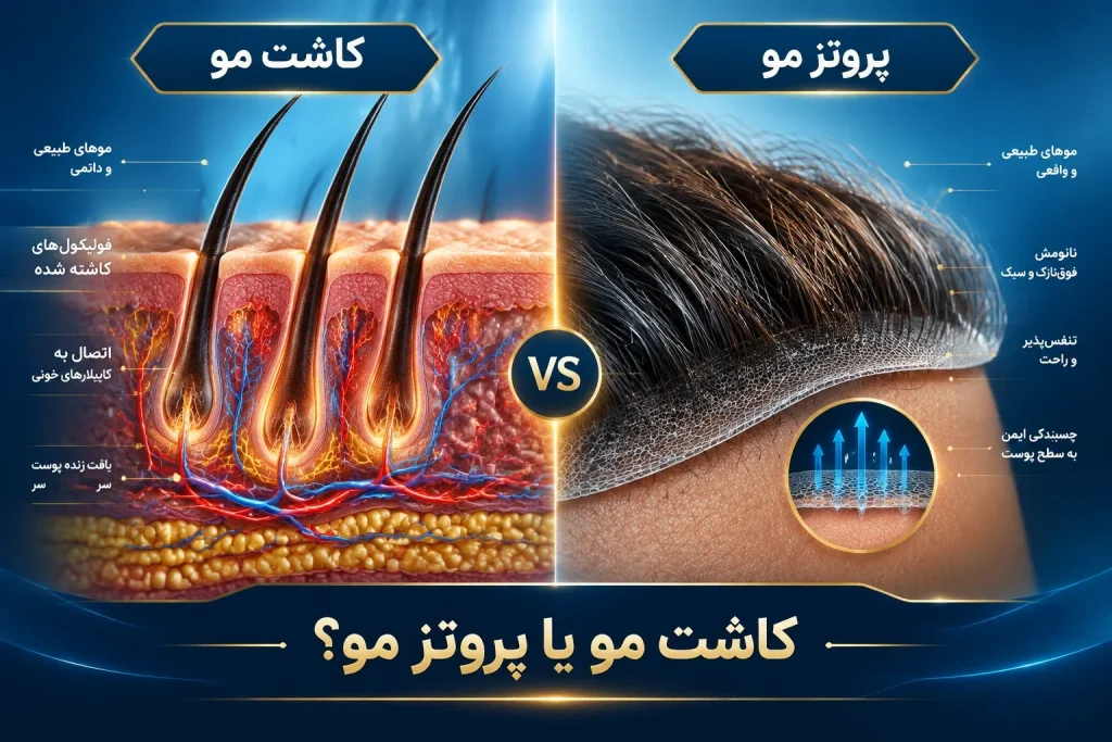 کاشت مو بهتره یا پروتز