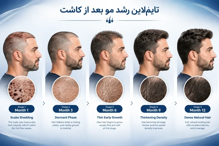 روند رشد مو بعد از کاشت