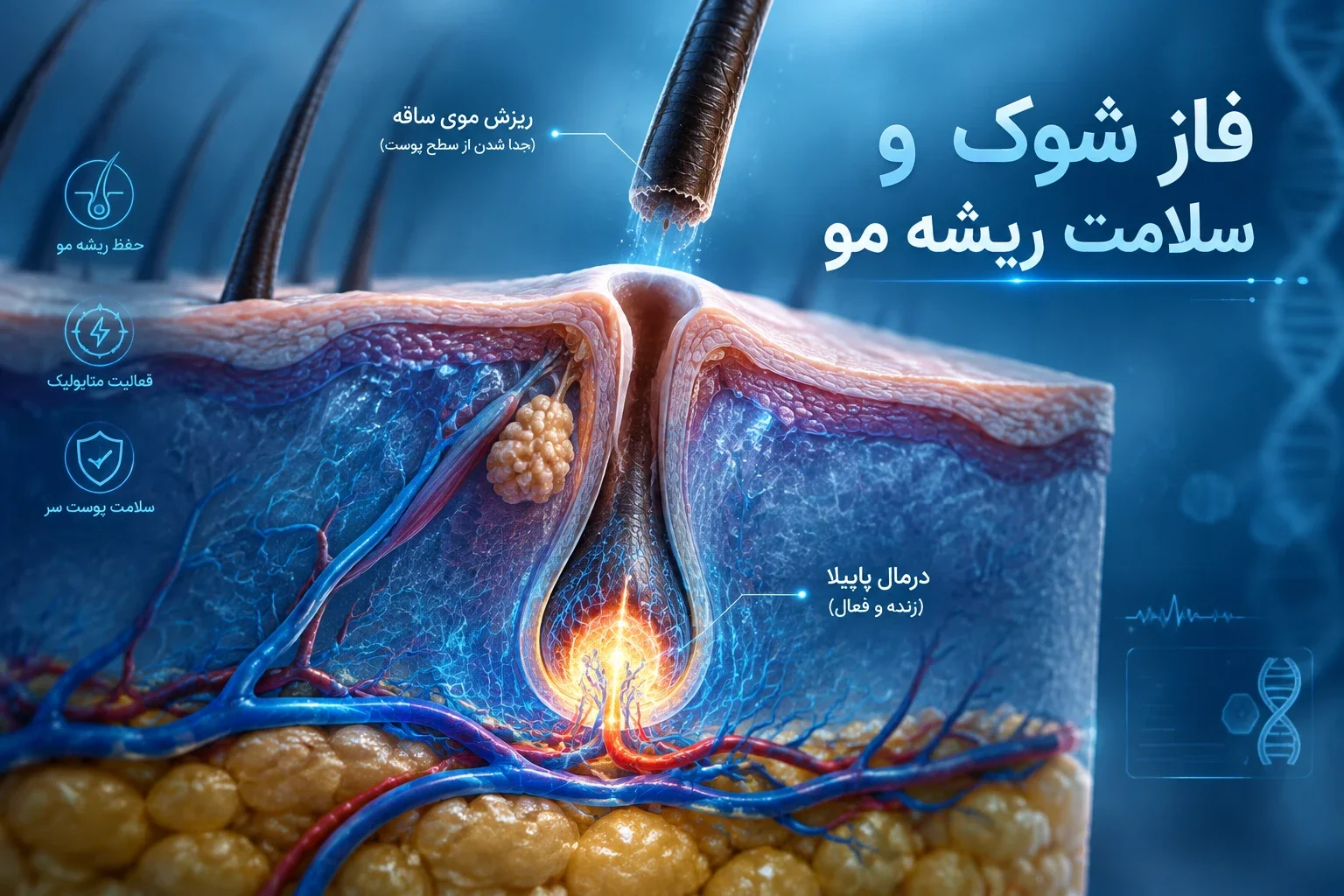 ریزش بعد از کاشت مو